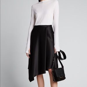 Alice and Olivia black silk midi skirt NWT